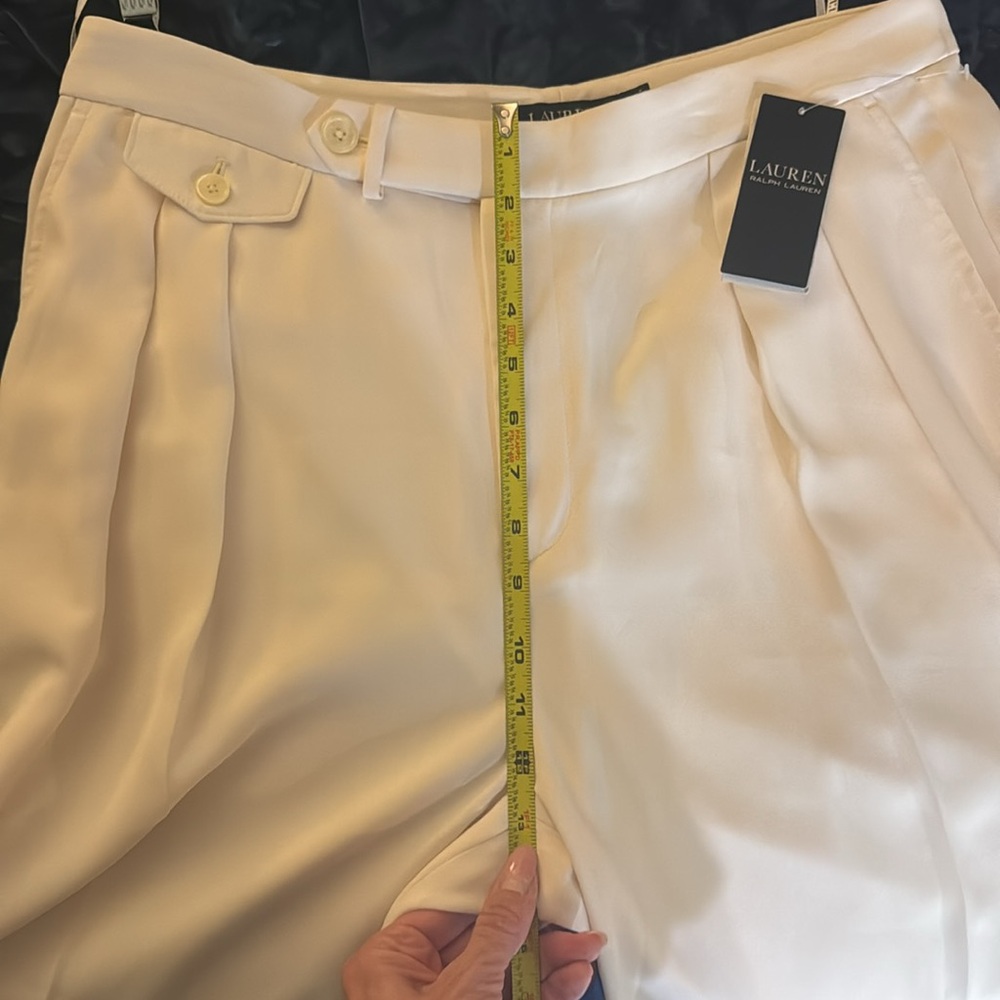 Lauren Ralph Lauren Cream Wide Leg Pants - Picture 7 of 8